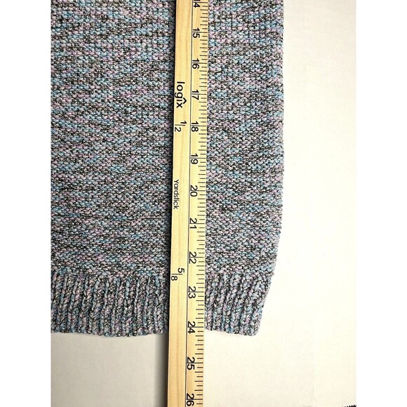 Talbots Women's Sweater Gray with Shades of Blue /Pink Roll Neck Size Medium - Picture 15 of 16